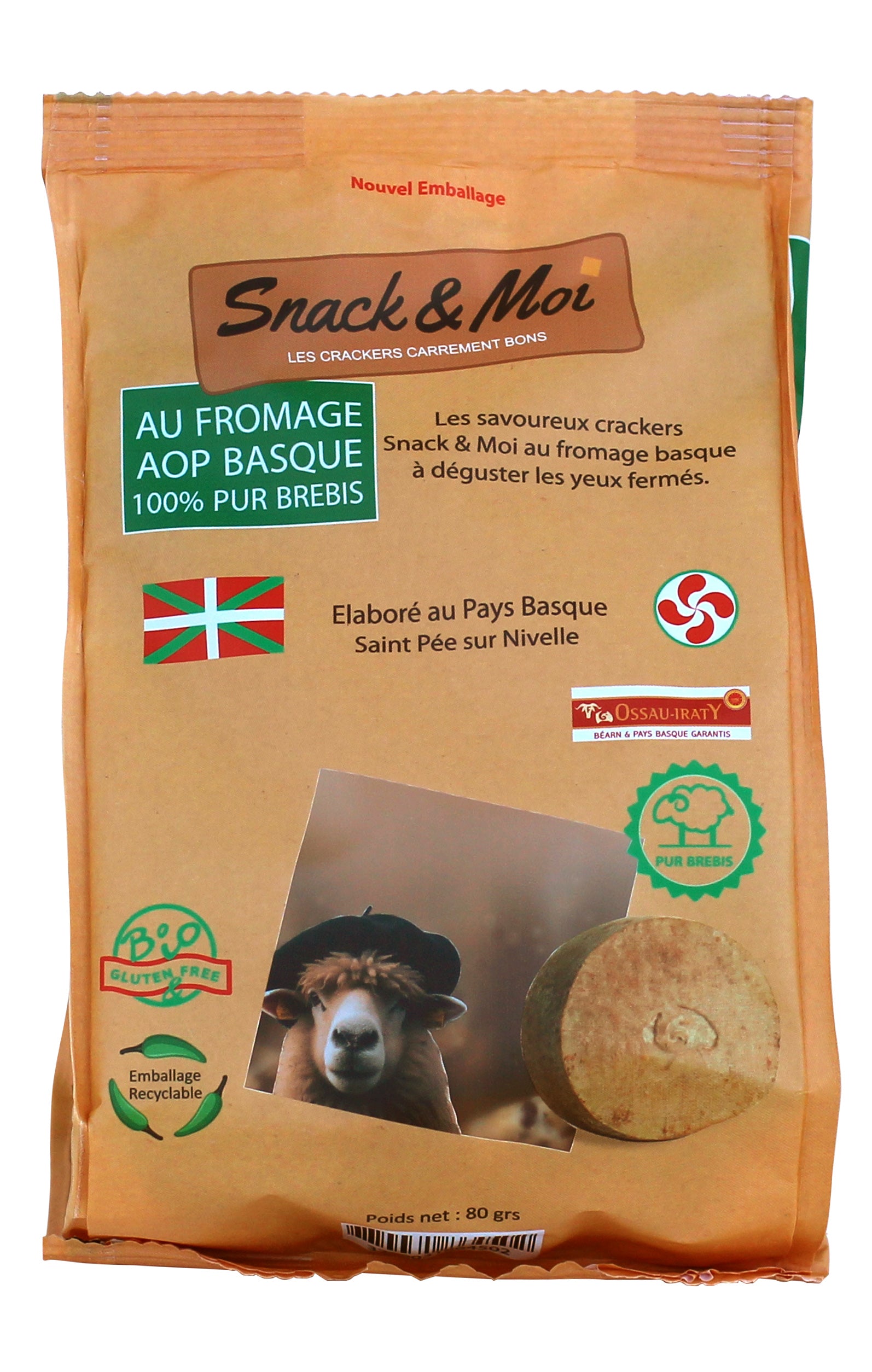 Crackers bio au Fromage de Brebis 80 grs