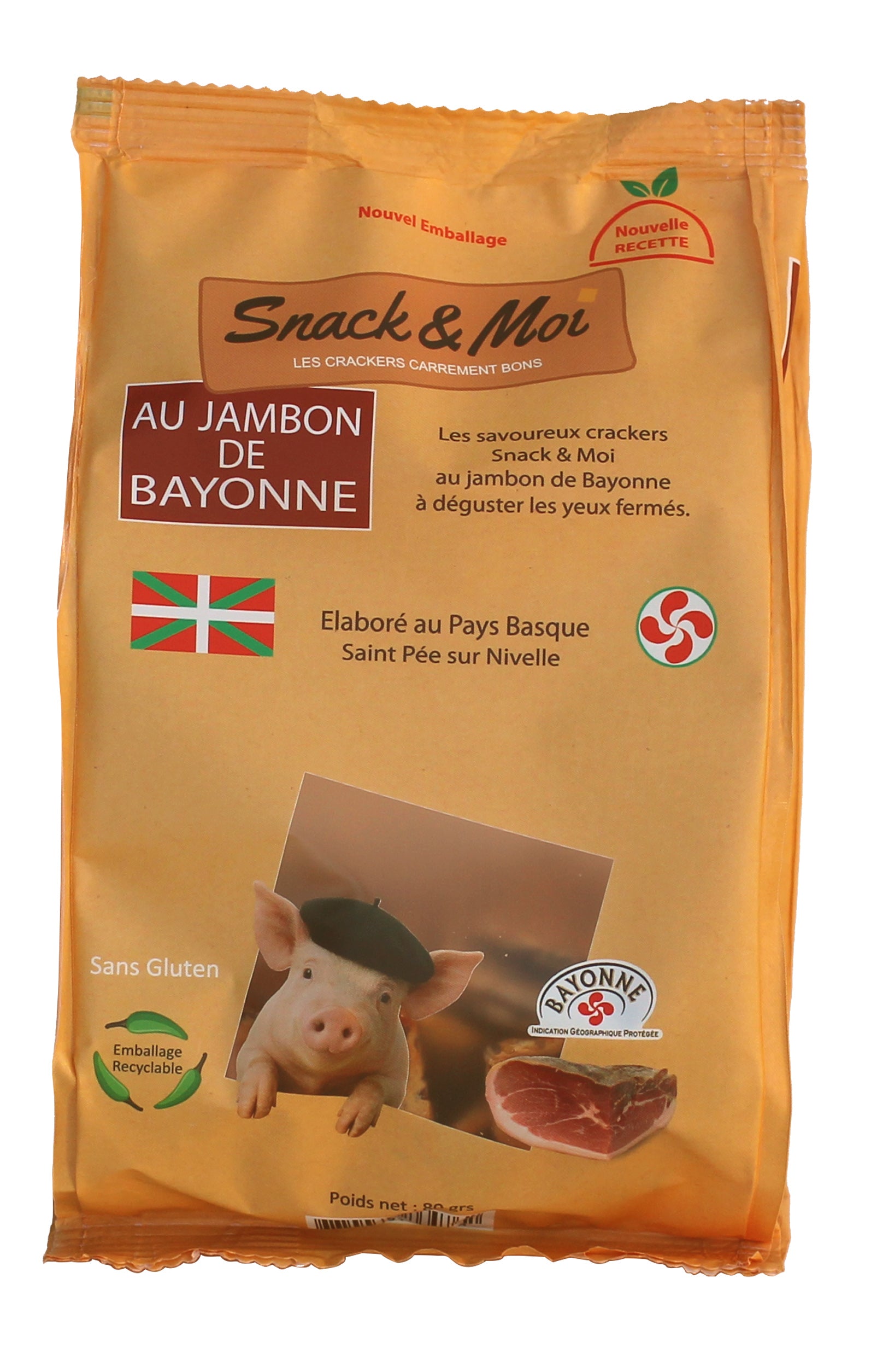 Crackers au Jambon de Bayonne 80 grs