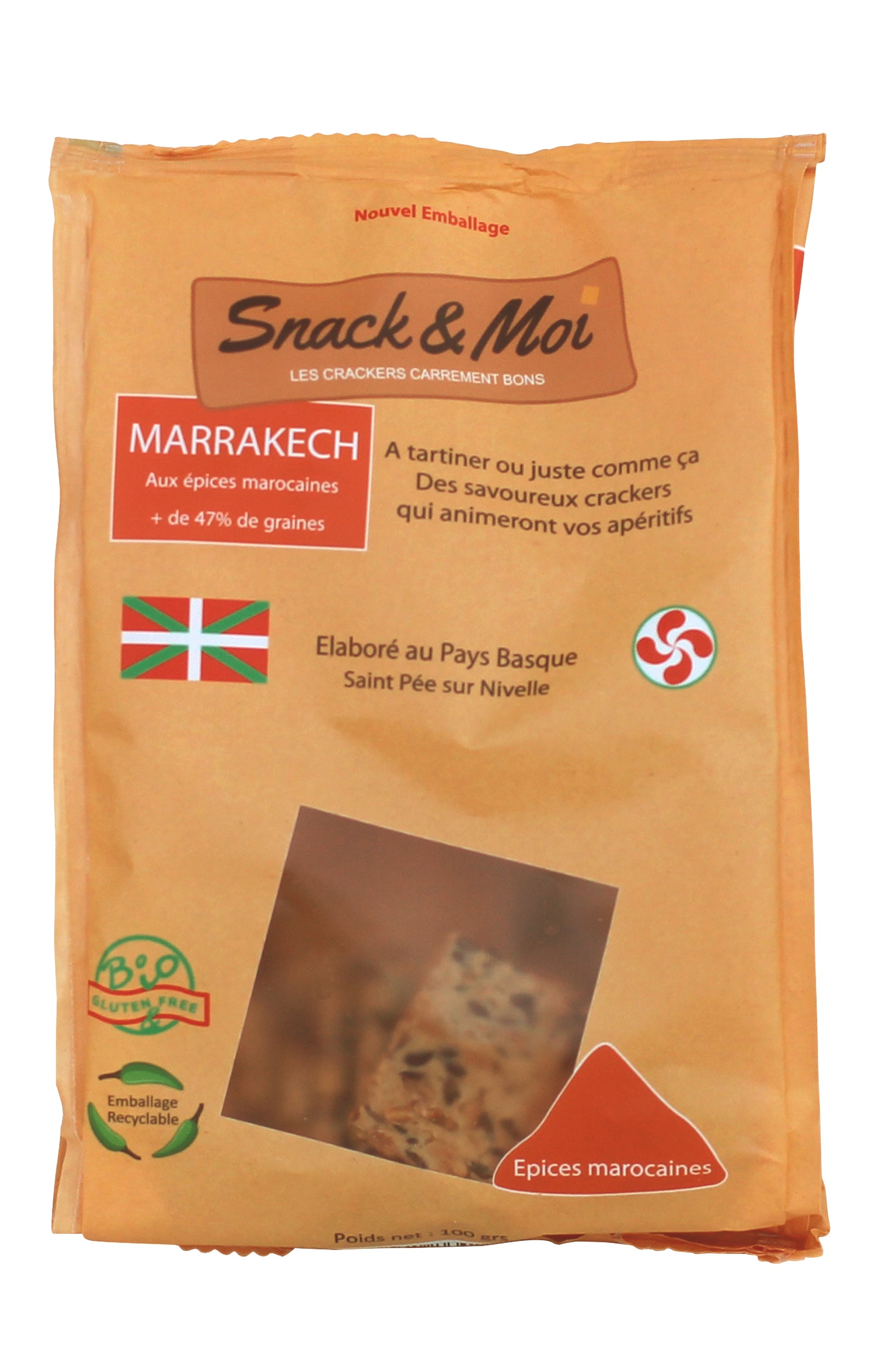 Crackers Bio aux épices marocaines en poche 100 grs