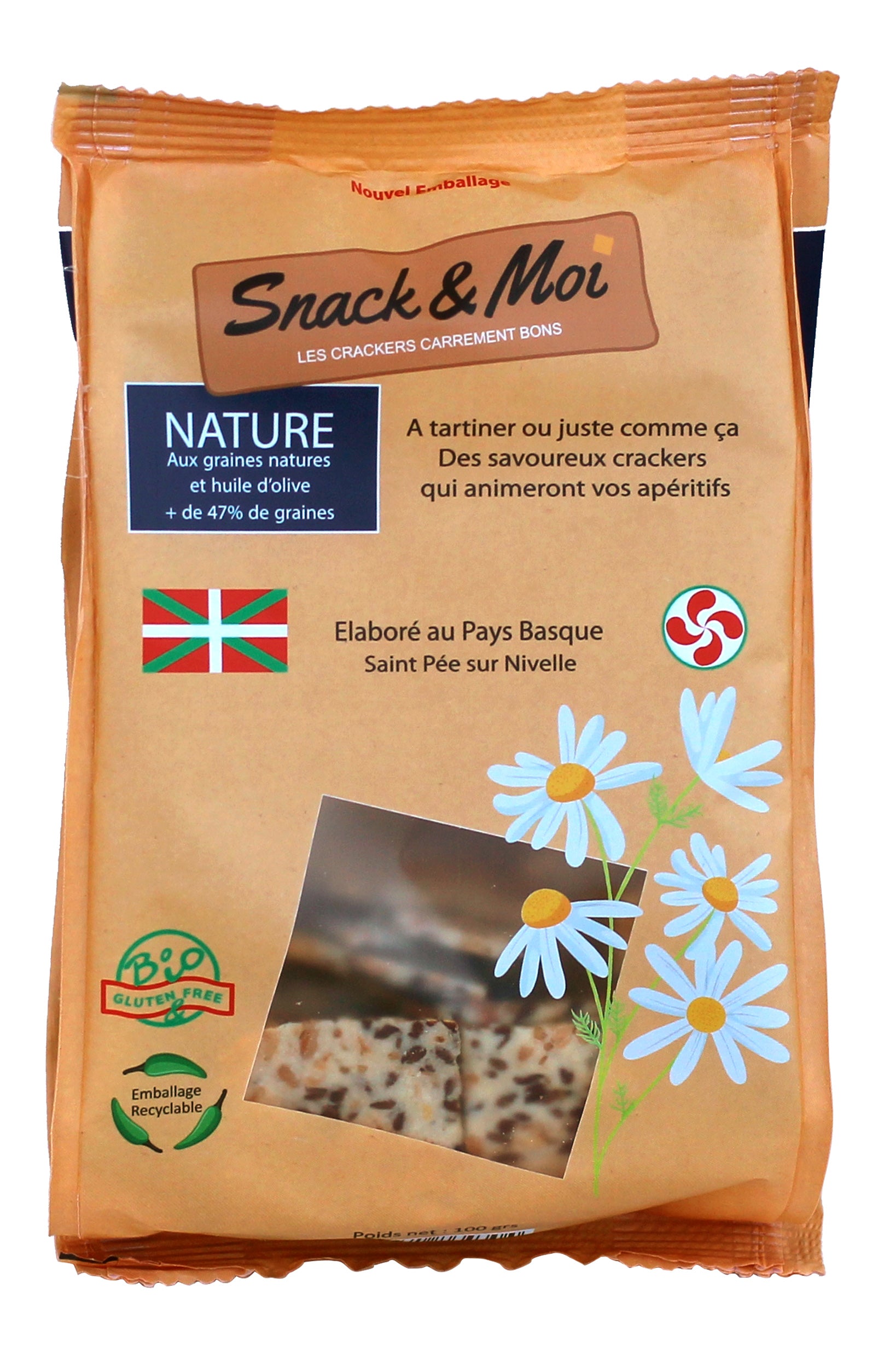 Crackers Bio nature salé en poche 100 grs