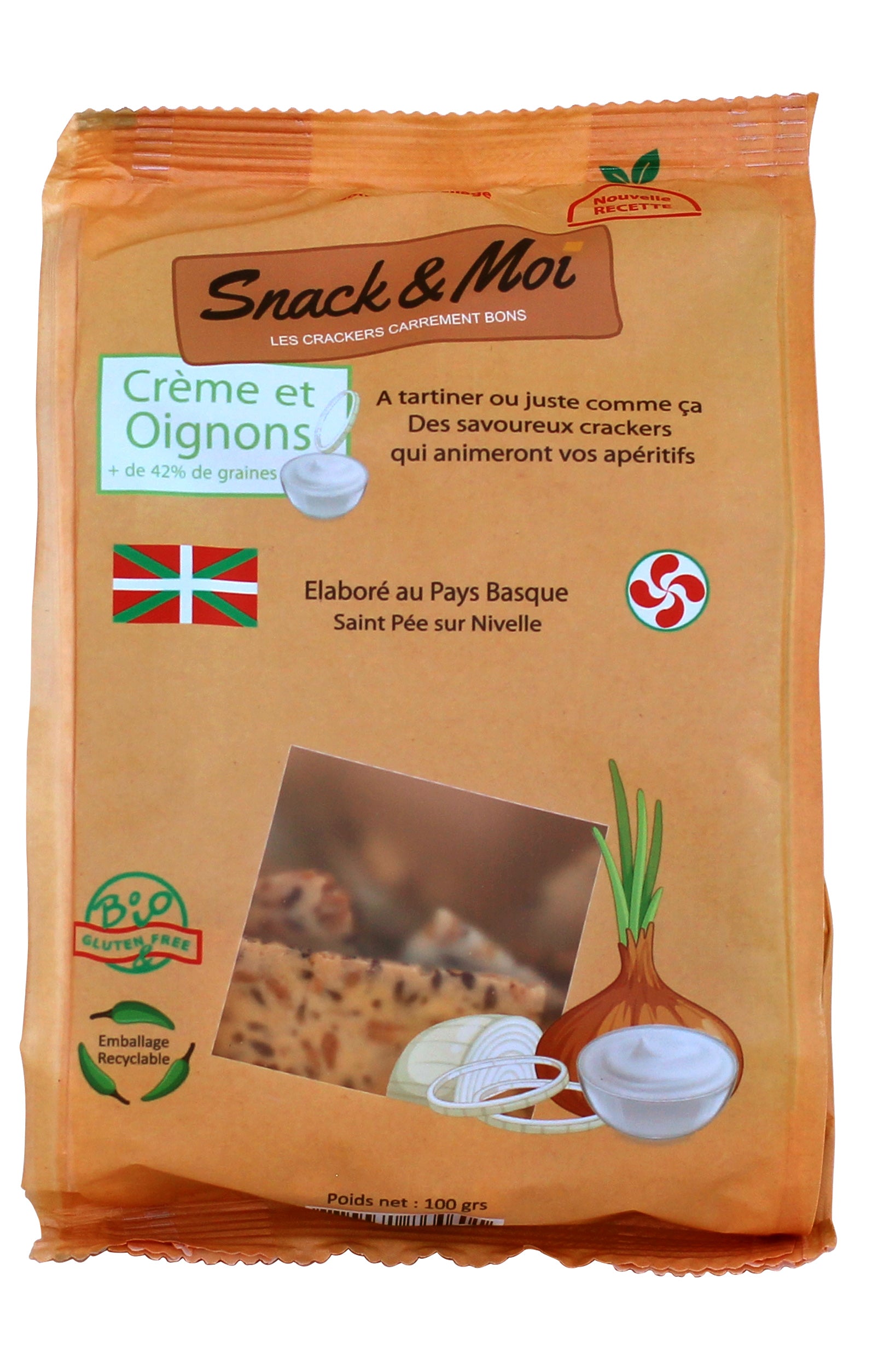 Crackers bio aux Oignons_Crème 100 grs