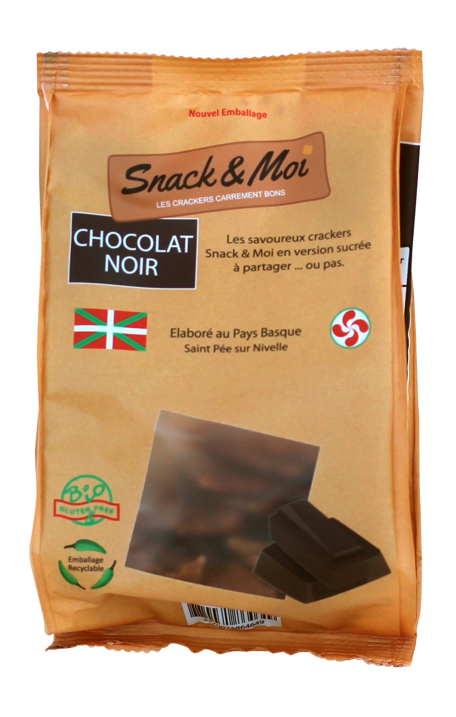 Crackers bio sucrés au chocolat noir 80 grs