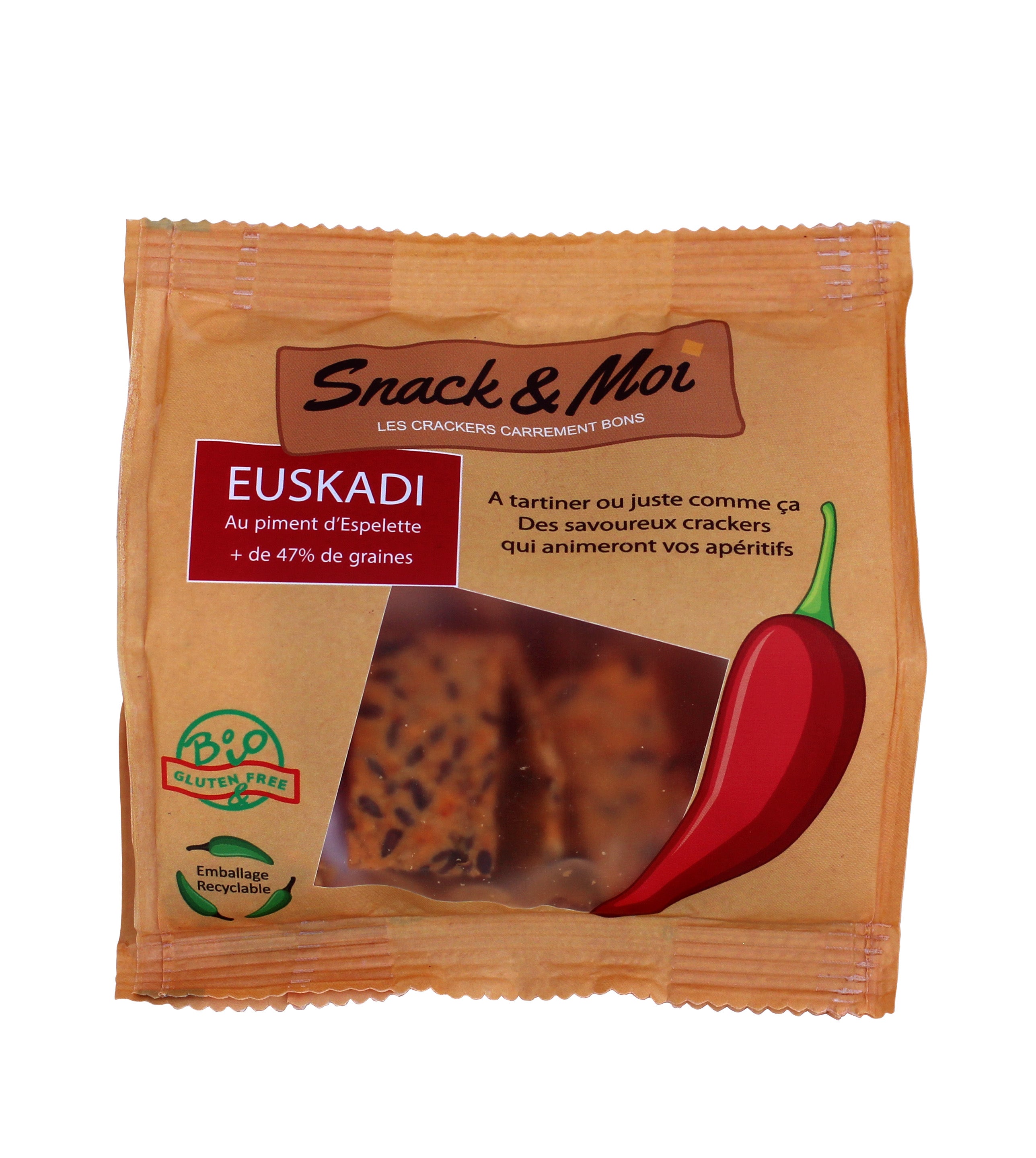 Mini Crackers bio au Piment d'Espelette 30 grs