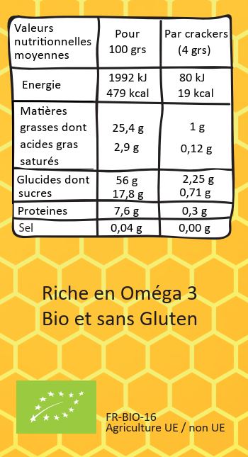 Crackers bio au Miel 100 grs