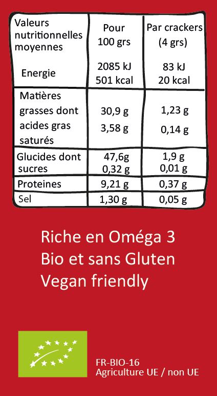 Mini Crackers bio au Piment d'Espelette 30 grs