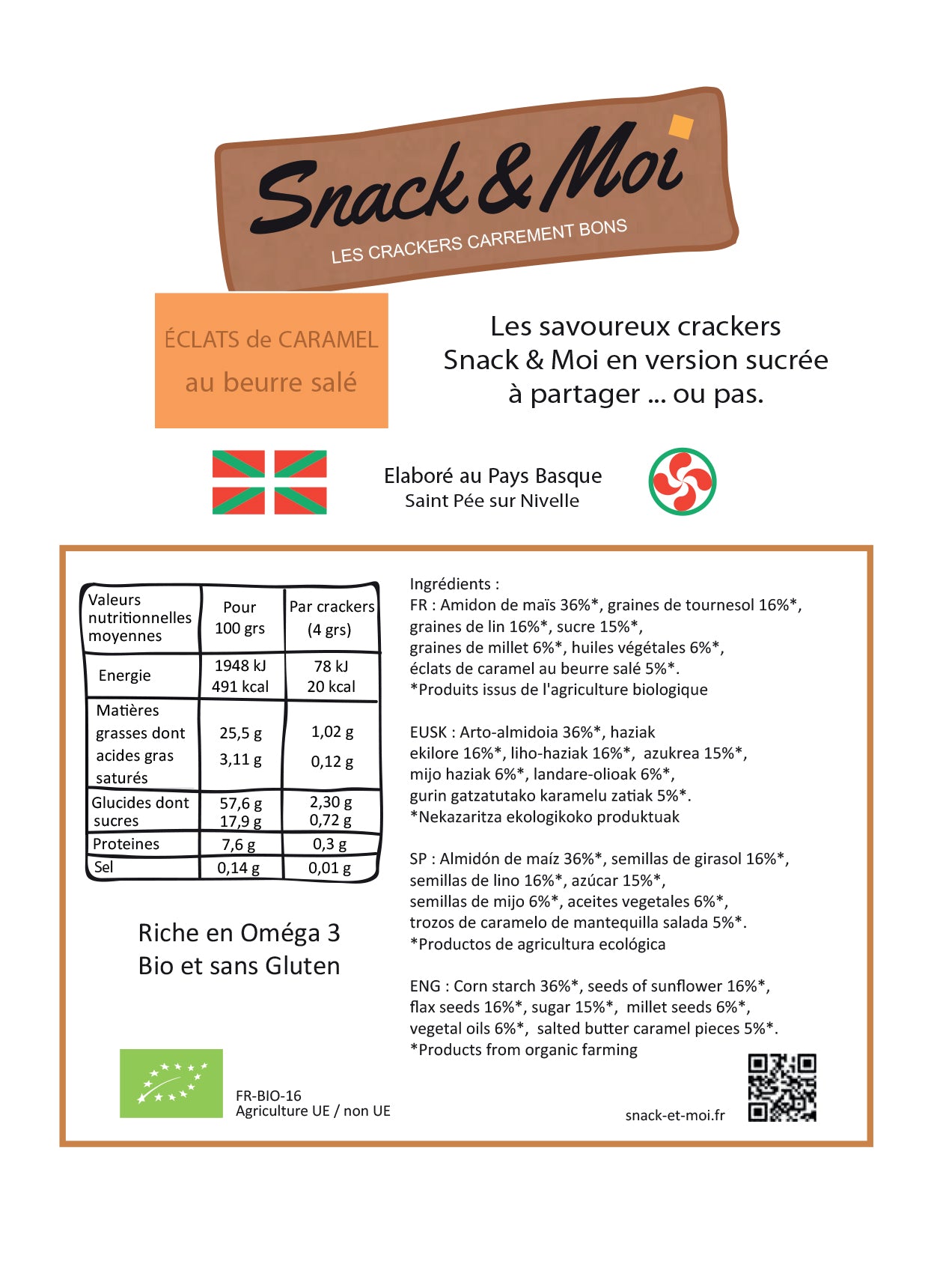 Crackers bio sucrés au caramel beurre salé 1 kg