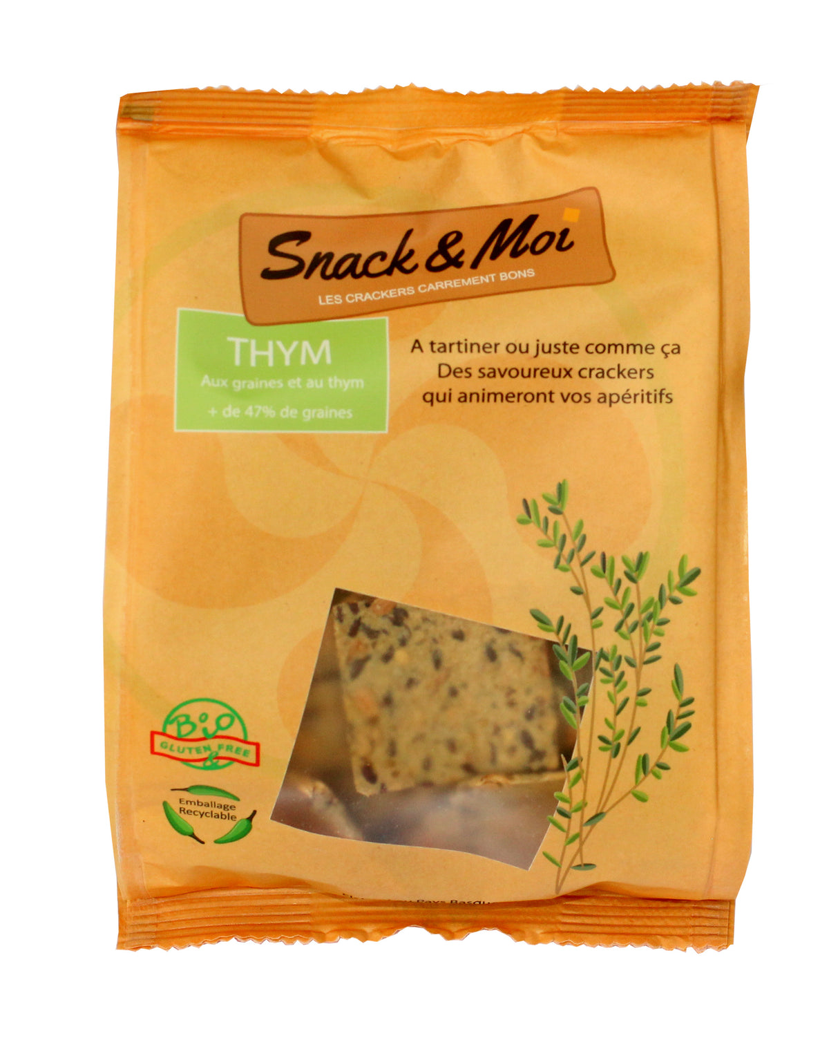 Crackers Bio au Thym en poche 100 grs