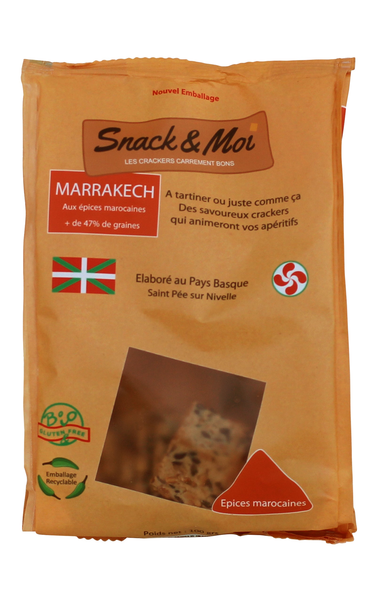 Crackers Bio aux épices marocaines en poche 100 grs