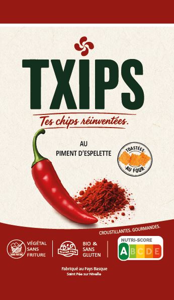 TXIPS bio au Piment d'Espelette 90 grs